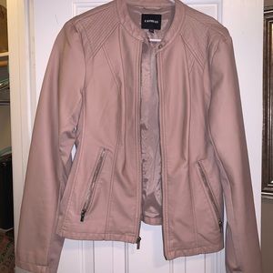 Blush pink leather jacket